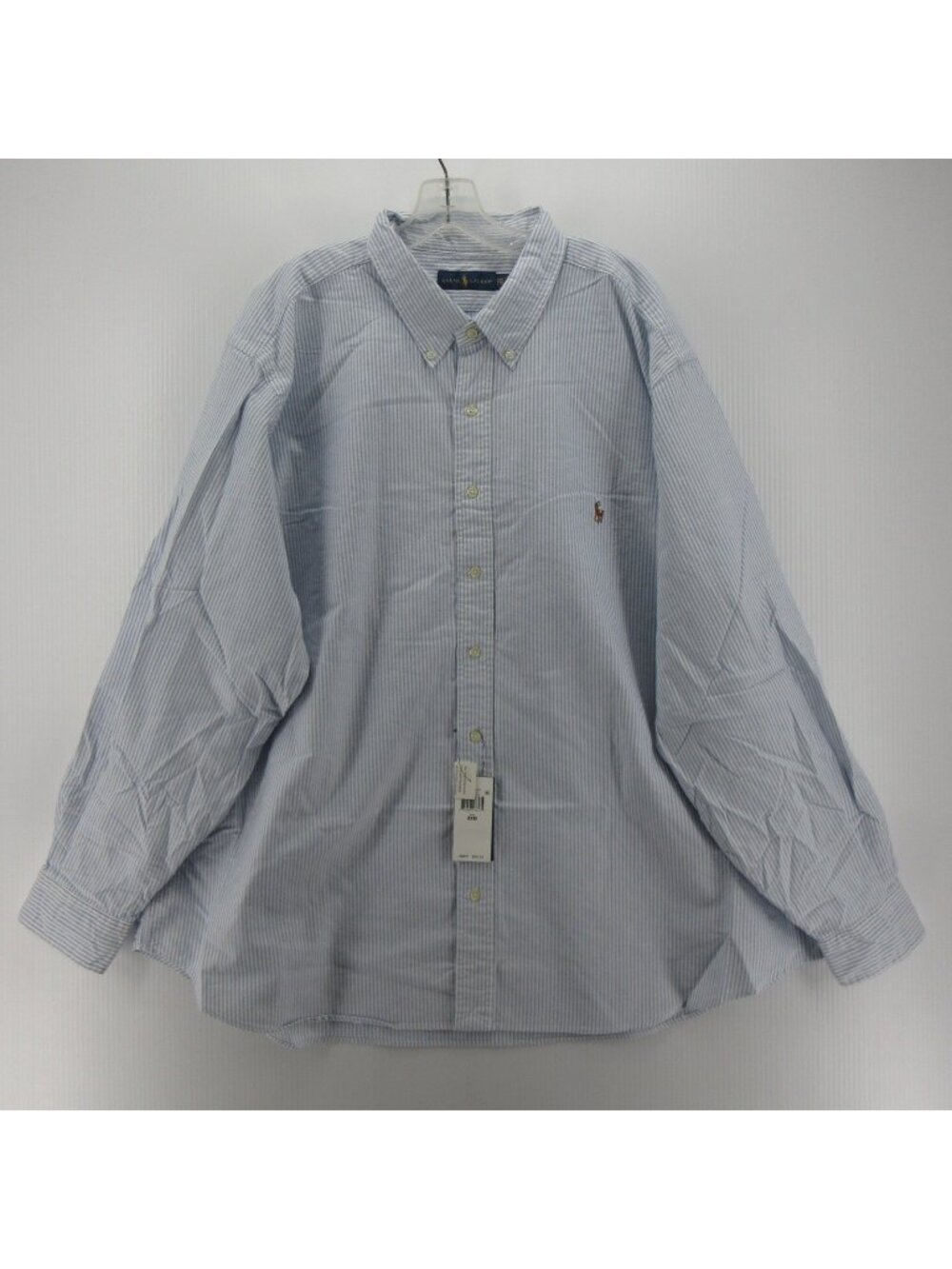 Ralph Lauren Shirt 3XB White Oxford OCBD Striped Button Down Flesh Pony